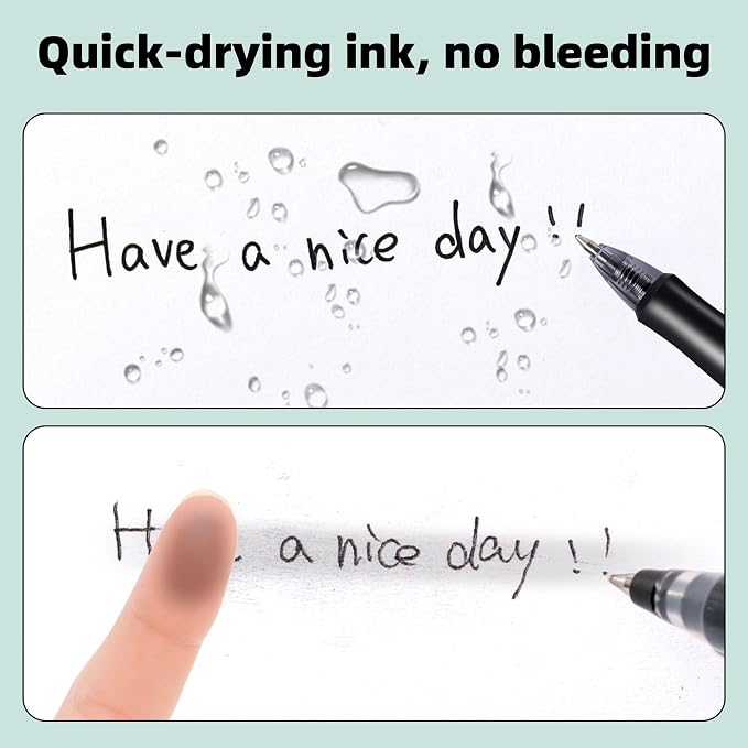 deli Pens Bulk, 100 Pcs Retractable Gel Pens Medium Point 0.7mm, Smooth Writing with Fast Dry Black Ink, No Bleed, Comfort Grip & Pocket Clip for School, Office, Home Supplies