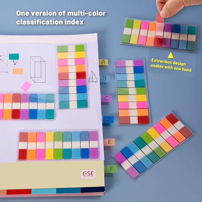 Golcellia 756 Pieces Transparent Sticky Notes Page Markers Book Tabs Page Tabs, Pop Up Index Tabs,Tabs for Annotating Books
