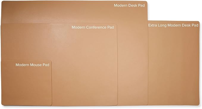 Leatherology Premium Tan Modern Mouse Pad – Full Grain Leather Desk Pad with Microsuede Base & Slim Travel Design