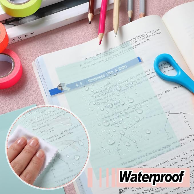 Yinder 4 x 6 Inch Transparent Sticky Notes Translucent Sticky Notes 240 Sheets Waterproof Clear Self Memo Pad See Through Back to School Bible Journaling Accessories Office School Supply(Aesthetic)