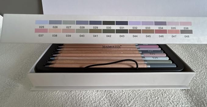 Soft Pastel Pencils 24 Colors Grey Tone Art Drawing Pencil Set | Professional Grade, Not Oil-Based, For Drawing Sketching Coloring,Art Supplies