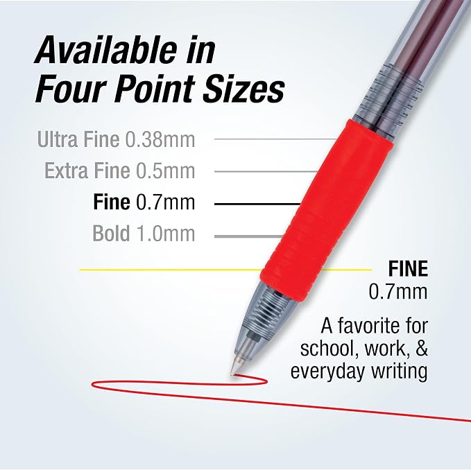 Pilot G2 Premium Refillable and Retractable Rolling Ball Colored Gel Pens, Fine Point, 0.7mm, Assorted Color Inks, 10-Pack