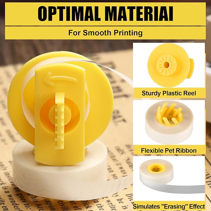 Harloon 6 Pcs Correction Tapes, Lift-Off Typewriter Correction Ribbon for Office & Home Use(6.5m x 7mm Each)