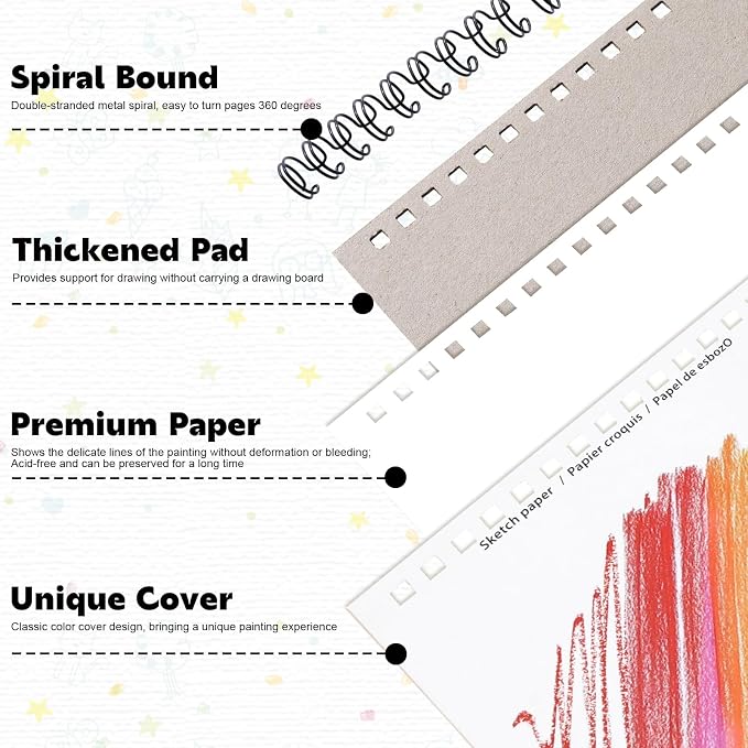 12 Pack Small Sketch Books, 5.5 x 8.5 Inch Mini Sketchbook, 68lb/100gsm Spiral Bound Small Sketch Pad, Acid Free Art Supplies Drawing Painting Sketchbook for Kids, Beginners, Artists