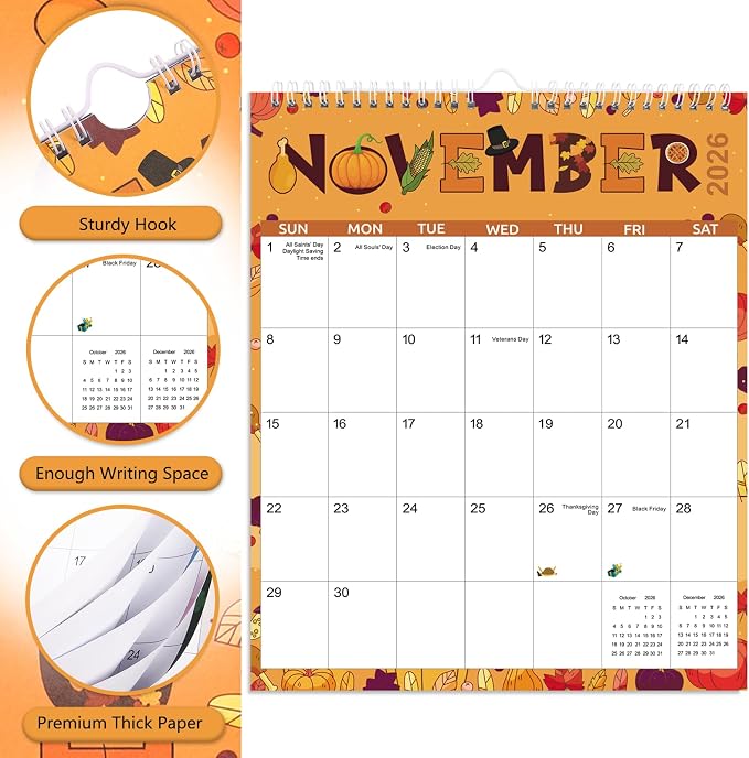Wall Calendar 2025-2027, Large Calendar 2025-2027 for Wall - Runs From September 2025- June 2027-14" x 11", Perfect for Organizing at Home, Office & School