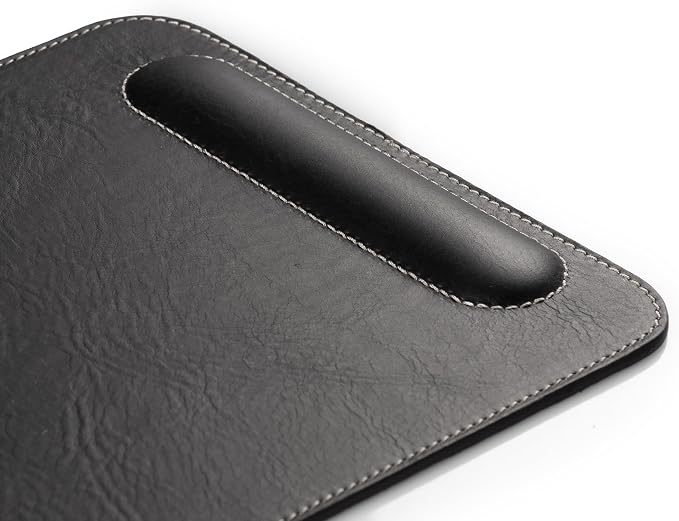 Londo Top Grain Leather Mouse Pad with Wrist Rest – Ergonomic Support, Non-Slip Base, Smooth Surface
