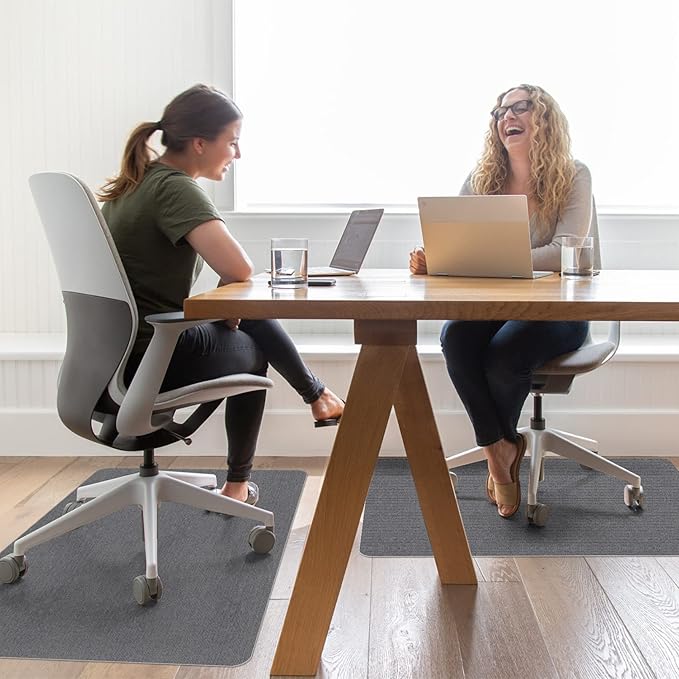 Sycoodeal Office Chair Mat for Hardwood Floor,Office Computer Gaming Chair Mat for Tile Floor,Large Floor Protector Rug,Anti-Slip,Easy to Clean,Grey(40"x55")