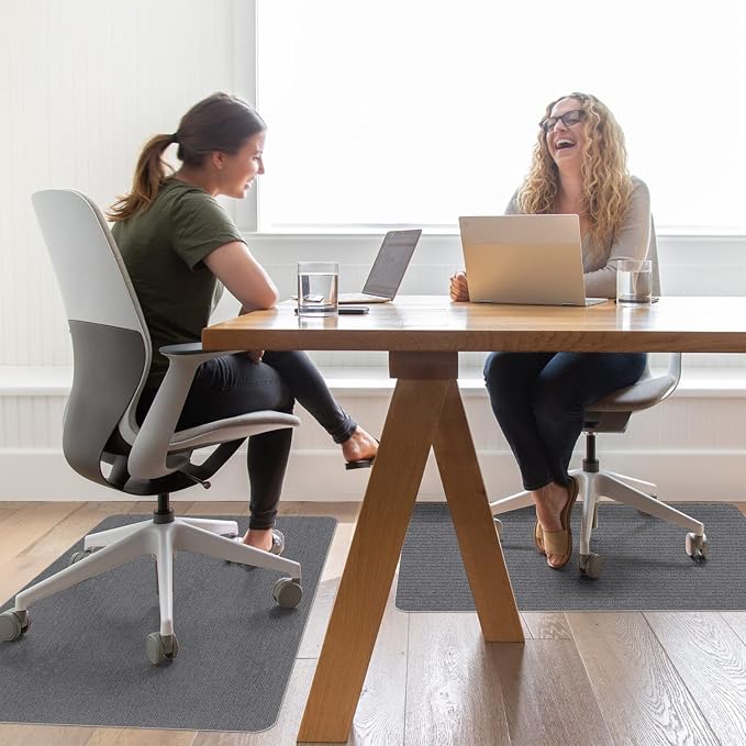 Sycoodeal Office Chair Mat for Hardwood Floor,Office Computer Gaming Chair Mat for Tile Floor,Large Floor Protector Rug,Anti-Slip,Easy to Clean,Grey(48"x55")