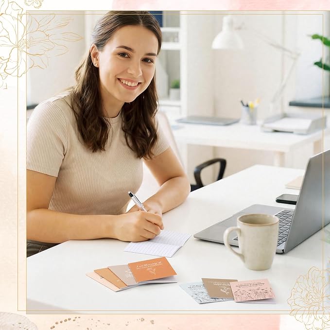 Tatuo 24 Pcs Positive Affirmation Notebooks Inspirational Notebook Small Motivational Encouragement Notepads Daily Affirmations Journal for Women Men Adult Party Favor Coworker(Vibrant)