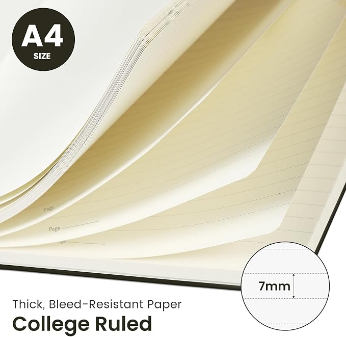 Taja Large Spiral Lined Journal for Women, 8.5" x 11" Notebooks for Work Collge Ruled, A4 Aesthetic Cute Journaling Notebooks for Writing, Plastic Cover, Wild Rose