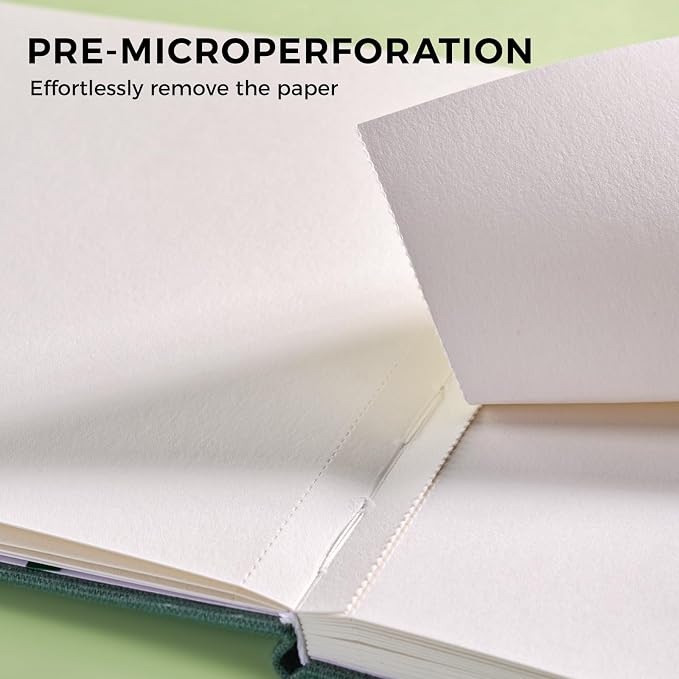 Watercolor Journal - 100% Cotton Hot Press Paper | 20 Sheets 40 Pages | 300GSM (140lb) | Linen Cotton Cover Watercolor Sketch Books for Artists Painting,Mixed Media 4.72 x 4.72 in