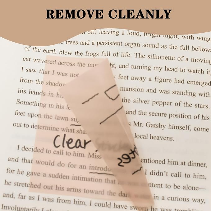 YOUDEFUL 800Pcs Transparent Sticky Notes, Morandi Dark Red Clear Sticky Notes, 3"x3" Waterproof Translucent Sticky Note Pads, Index Tabs, Clear Post it Notes for Bible Study, See Through Sticky Notes
