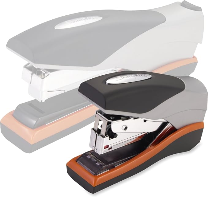 Swingline Stapler,40 Sheet Capacity,Optima 40,Jam Free,Reduced Effort,Compact,Soft Grip,Metal,Orange,Silver and Black (87842),(Pack of 6)