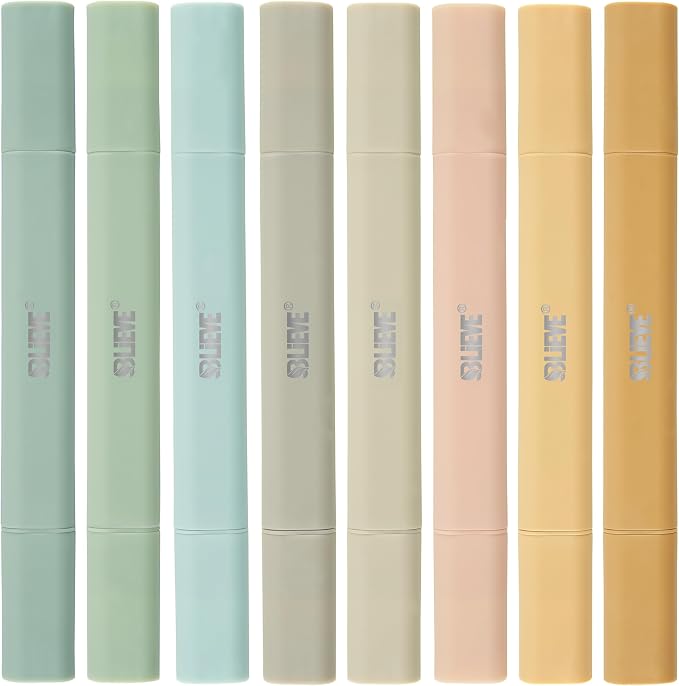 BLIEVE Bible Highlighters No Bleed Through, Pastel Colors, Dual Tip, 8 Pack | Aesthetic Cute Highlighters, Chisel Tip & Fine Point For Bible & Journaling, Back To School Supplies