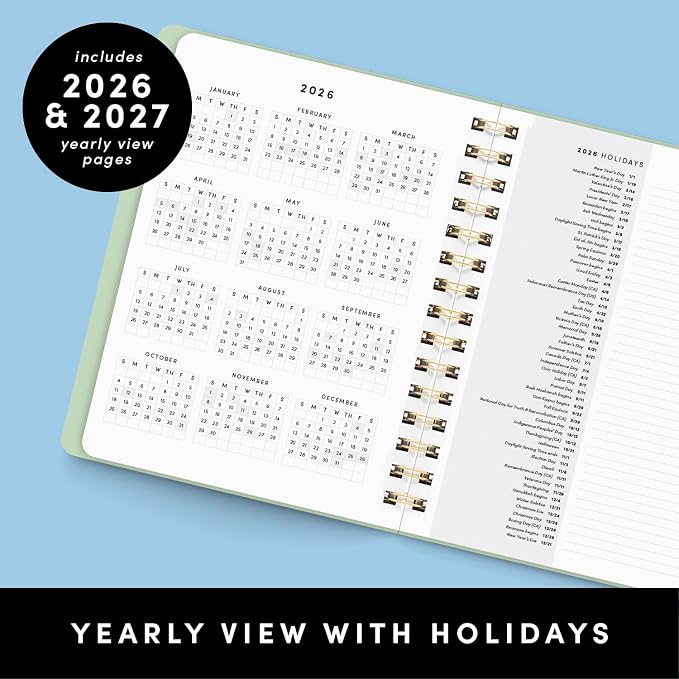 PAPERAGE Academic Planner, Weekly & Monthly Planner & Calendar, 12-Months, July 2026 - June 2027, (7" x 8"), School & Student Planning Agenda with Tabs, Bonus Pages & Inner Pocket, Raspberry