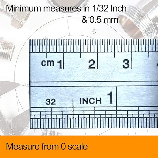 YYJ HOME Ruler 12 Inch (30 cm) and 6 inch (15 cm) Both Side Have Centimeters and inch Ruler, Stainless Steel Ruler 12 inch and Metal 6 inch, Drawing rulers, Measuring Ruler Silver