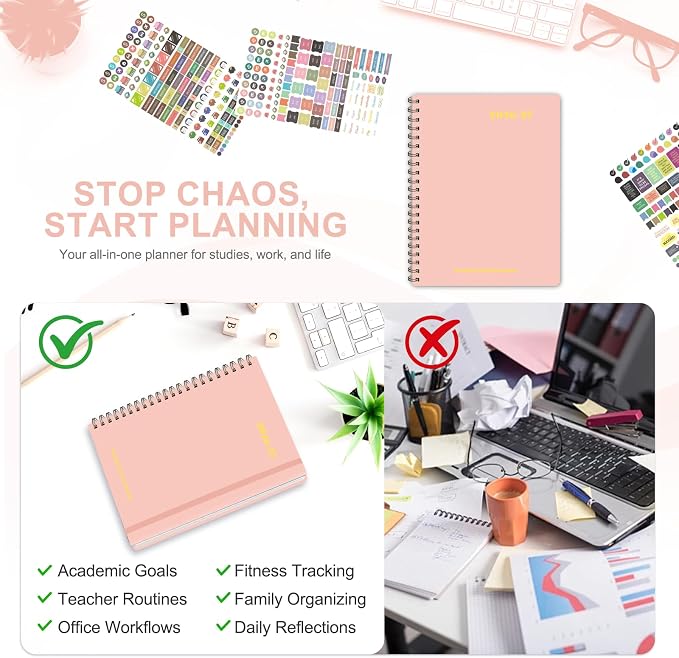 Planner 2026-2027, Weekly and Monthly Academic Year Calendar Planner, July 2026 - June 2027, Daily Agenda Book for Office School Supplies, Letter Size(8.5'' x 11'')