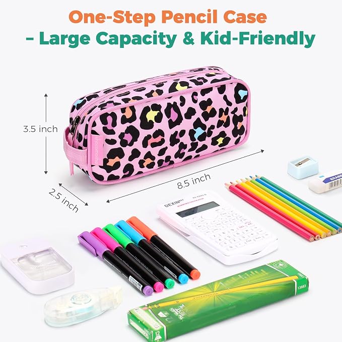 Choco Mocha Boys Pencil Pouch for Kids, Soft Zipper Pencil Case for Boys Toddler, Kids Pencil Case for School Space Pencil Bag, Black