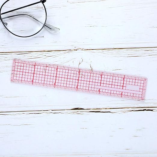 Pelopy 4 Pieces Clear Plastic Ruler Grid Transparent Ruler Plastic Straight Measuring Tool Set for Back to School Clothes Design Sewing(6, 12, 15 Inches, B50 B60 B70 B-80)