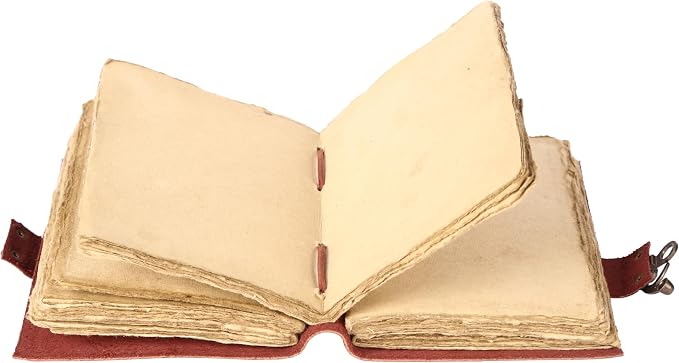 Vintage Leather Journal Handmade Buffalo Deckle Edge Paper – Leather Bound Journal for Women Men Vintage C-Lock Closure Ideal for Writing & Travel for Artists