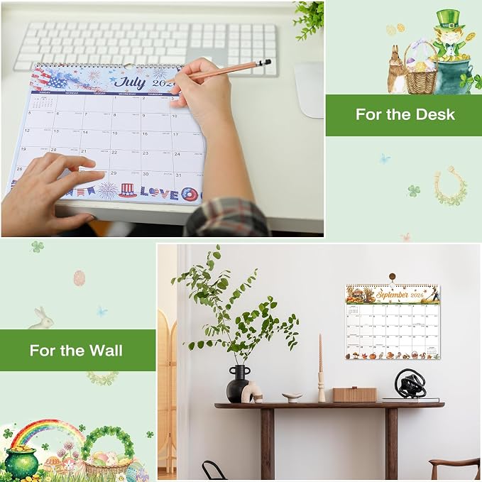 Calendar 2026-2027 - Wall Calendar 2026-2027, Jul 2026 - Dec 2027 | Large Wall Calendar 26-27, 15"" x 11.5"", 18 Months Calendar July with Hanging Loop, Perfect Wall Calendars for Organizing