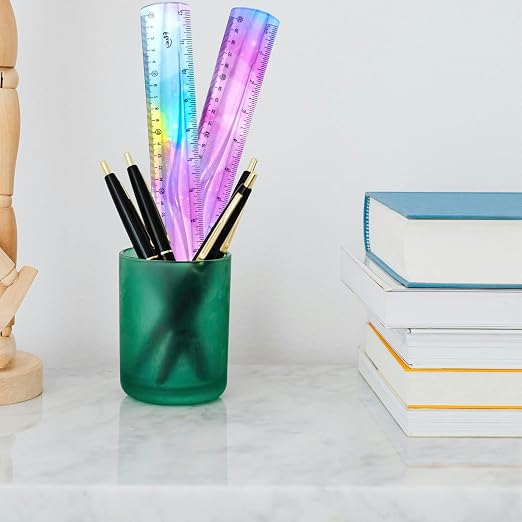 2 PCS 12 Inch Flexible Ruler, Bendable Plastic Ruler, Soft Bendable Gradient Colour Rulers with Centimeters and Inches for Student School Classroom Office Supplies