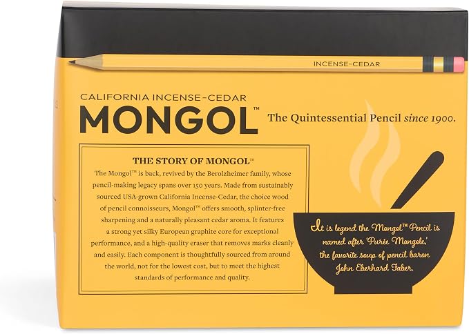 Mongol Classic Incense Cedar #2 Pencil - 504-Pack - Pre-sharpened, European Graphite Core, US Grown Cedar, Smudge Free Eraser – Nontoxic PMA Certified