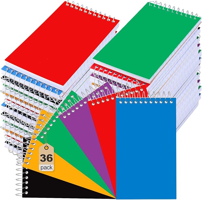 Leelosp 36 Pcs Small Spiral Notebooks 3 x 5 Inch, Pocket Memo Notepads with 75 Sheets Each, Mini Top Spiral Pads for Back to School Supplies Notes, Office Team, Nurses, Care Packages (Fresh Color)