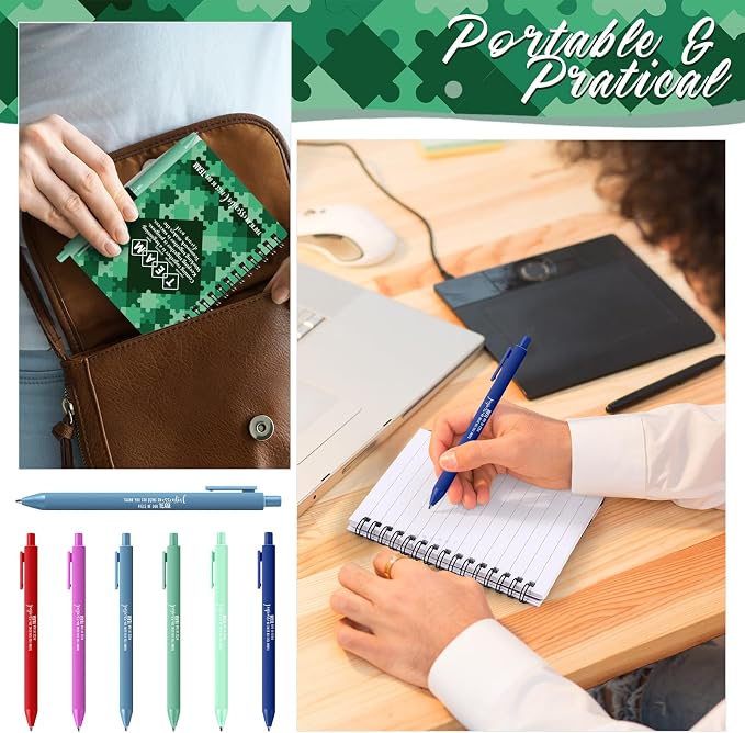 Tenceur 48 Sets Team Appreciation Gifts Bulk Employee Inspirational Puzzle Spiral Notebook Ballpoint Pen Back to School Thank You Gift for Team Staff Coworker Teacher Volunteer Office Party Favors