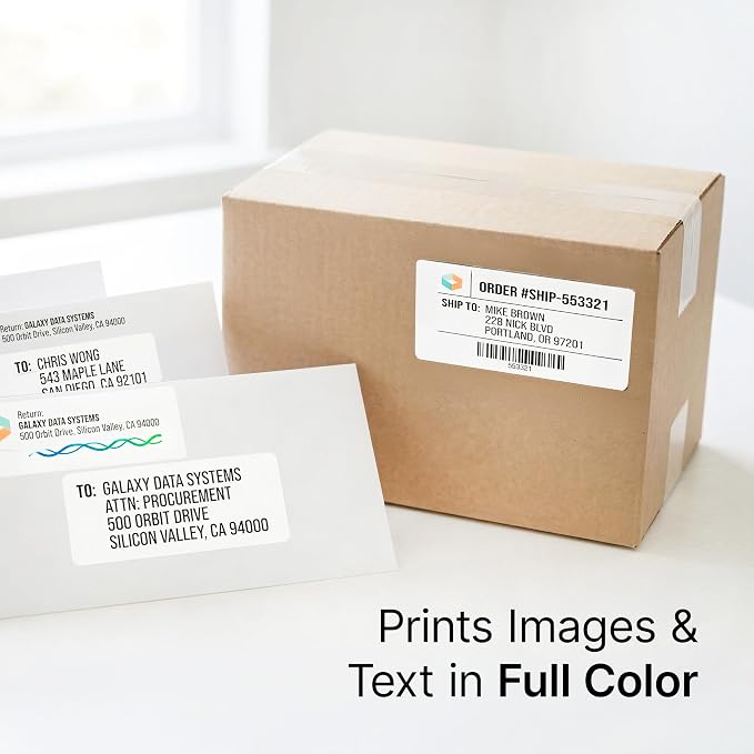 4" X 1.33" Matte White Printable Address Labels (500 Sheets, 7000 Stickers) Mailing Labels for Envelopes, File Folder Stickers for Laser & Inkjet Printers - Spartan Industrial Template R018
