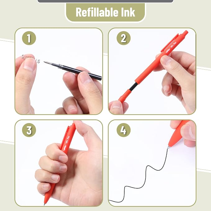 Mr. Pen- Retractable Gel Pens, 12 Pack, Black Ink, Summer Morning Barrel | Fine Point 0.5mm, Fast Dry, Smooth Writing, Cute Pens for Drawing, Writing Planner and School Supplies