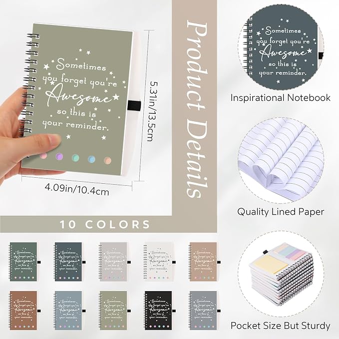 Chuangdi 20 Sets Back to School Teacher Gifts Appreciation Journal Inspirational Notebook with Sticky Notepad Ballpoint Pen Bulk Thank You Gifts for Student Staff Team Coworker Nurse(Boho)