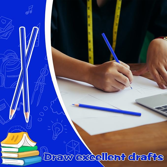 36 Pack Blue Colored Pencils for Kids, Pre-sharpened Art Pencils Back to School Supplies Set, Drawing Sketching Pencils for Students, Teachers, Classroom