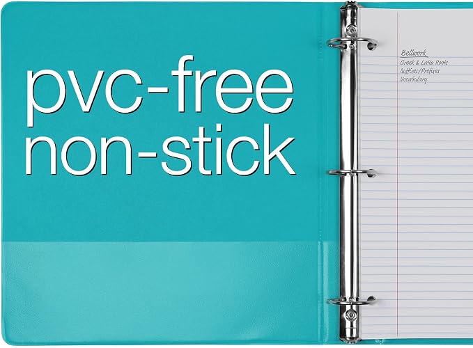 Oxford Cardinal 3 Ring Binders, Binders for School and Office, Durable 1.5 Inch, Round Rings, Holds 350 Sheets, ClearVue Presentation View, Non-Stick, Assorted Bright Colors, 8 Pack (79553)