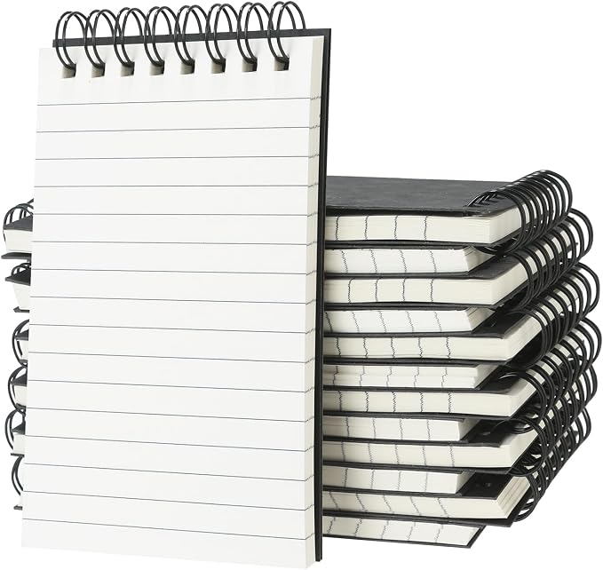 12 Pack 3x5" Spiral Pocket Notebook, College Ruled Small Notepad for School | Mini Notebook, Small Notebooks, Pocket Notepad, Lined Note Pads for Home Office Work Travel Meetings Travel Quick Note Taking