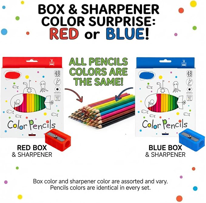 Colored Pencils Set with Sharpener, Soft Core Color Pencils for Adult Coloring Books, Artist Drawing, Sketching, Blending, Shading, Layering & Art Supplies (48 Colors)