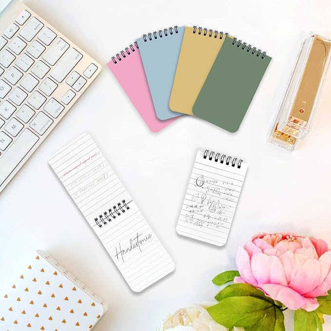 KTOJOY 8 Pack Small Pocket Notebook Small 3x5 Spiral Notepads With Lined Pages, Small Top Spiral Notebook Little Mini Memo Steno Note Pads for Outdoor Home Office College School