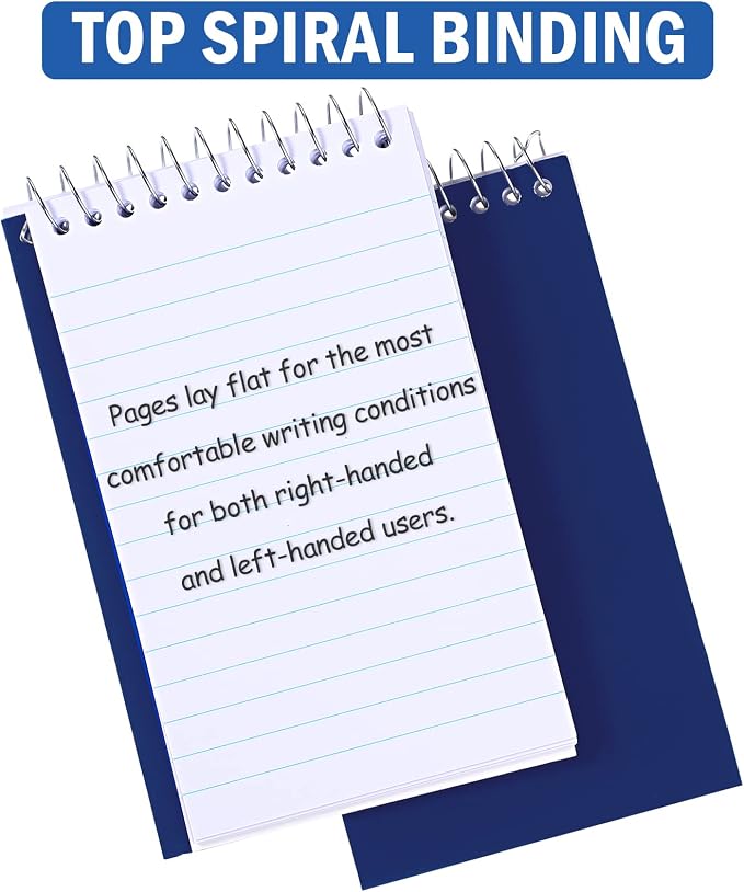Teling 150 Pcs Pocket Notebooks Bulk Small Spiral Memo Pads 3x5'' Note Pads | Mini Notepad, Back to School Supplies, Top Spiral Tiny Note Pad with Lined, Mini Journal for Office Nurse Work, 75 Sheet