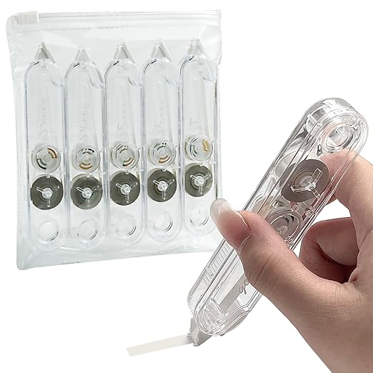 5 Pack White Correction Tape Pen Pull Out Tape for School Supplies