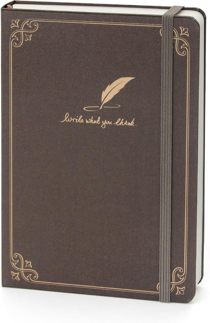 WETLOTE European Vintage Pattern Notebook - Made of sustainable and excellent quality paper,gold fabric and simple patterns, suitable for office, school and many other occasions(Blank/Brown/B5)
