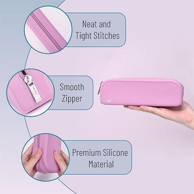 Mr. Pen- Silicone Pencil Case, Aesthetic Pencil Bag for Women, Makeup Pouch | Multifunctional Pouch for Stationery, Cosmetics and Electrical Goods Storage