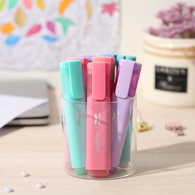Mr. Pen- Highlighters, 8 Pack, Morandi Colors | Highlighters with Firm Chisel Tip, Quick Dry & Non-Toxic, No Bleed on Standard Paper, Ideal for Highlighting, Underlining