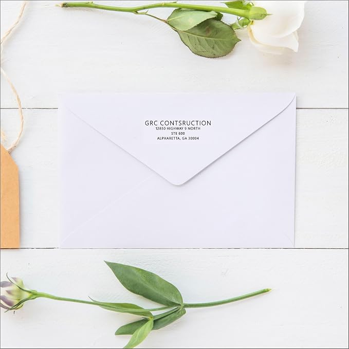 Personalized White Address Labels for Business – Custom Return Address Stickers for Envelopes, Mailing & Shipping Packages – Bulk Business Mailing Labels by PrettySweetParty (Sans Serif Font)