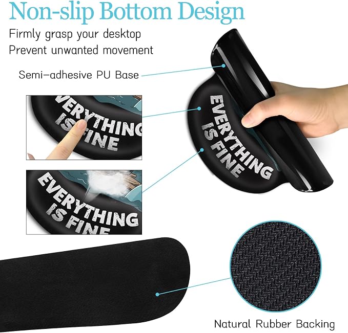 LIMKRIAN Funny Dog Mouse Pad Set Large Desk Mat for Desktop Decor, 35.4" | Ergonomic Wrist Rest Mouse Pad, Gaming Mousepad Wrist Support, Keyboard Mat, Coaster, Office Desk Accessories It's Fine
