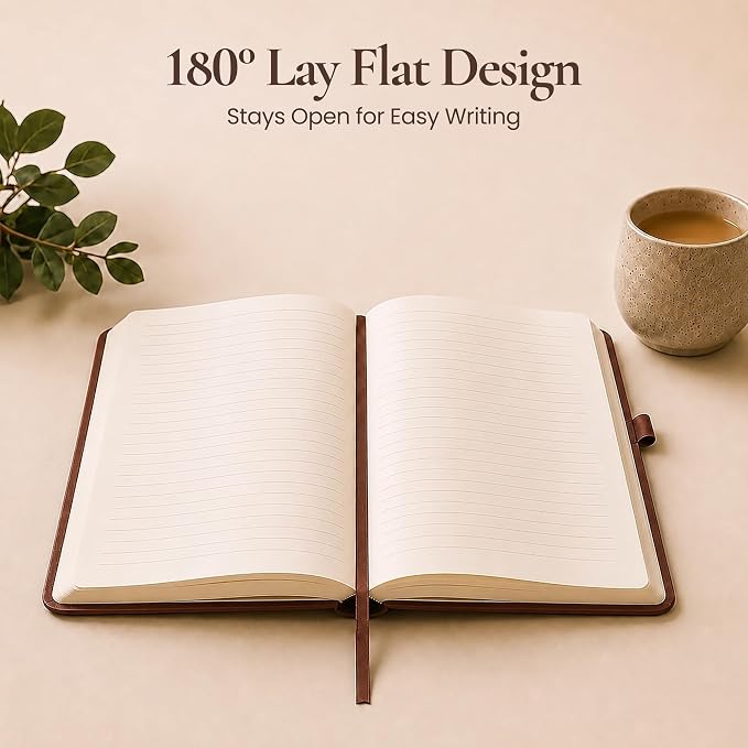 Lined Journal Notebook Hardcover Leather Bound 200 Pages A5 Brown Diary | College Ruled 5.7x8.4" Journaling Notebooks for Men & Women, Writing for Personal, Small Travel Daily Note Book Tree of Life