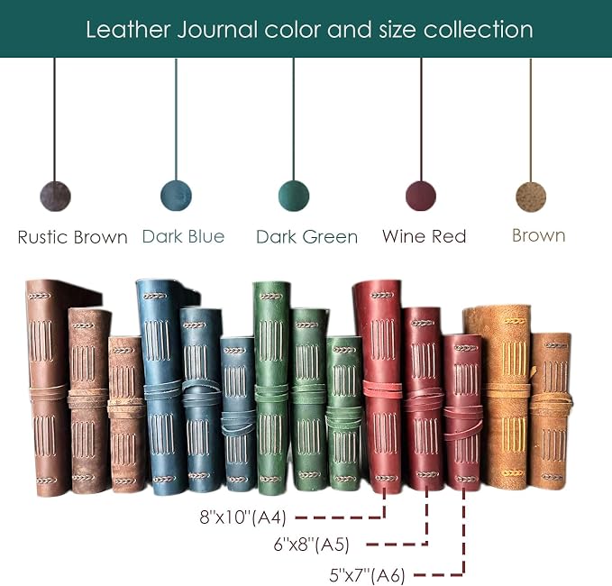 CooLeathor Large Notebook Journal - Genuine Leather Journals for Writing A4 Size Diary 8x10 Inch, Notepad For Women and Man, Gifts,Work,Travel Dark Green