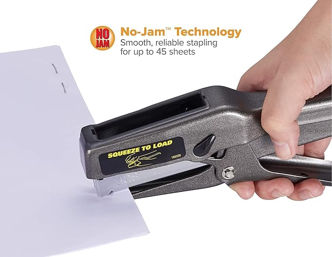 Bostitch Office B8 Plier Heavy Duty Stapler with 1250 1/4" Staples | Full Strip Metal Bostitch Stapler for Cardboard, Paper and Fabric (45 Sheet Capacity)