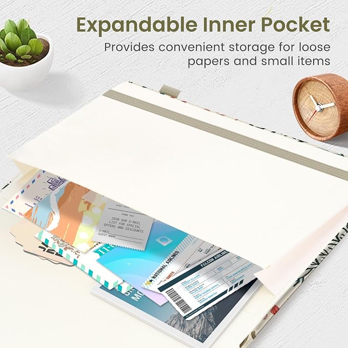 Taja Pretty Lined Journal for Women, Aesthetic Cute Hardcover Leather Journal for Writing, A5 College Ruled Notebook for Work & Note Taking, Perfect for Office School Home, 160 Pages, Herbs