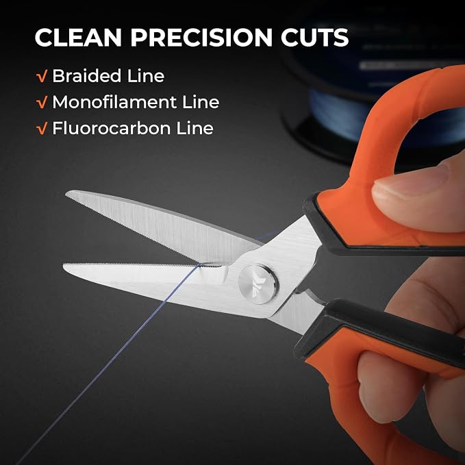 KastKing Paradox 9" & 6" Fishing Scissors | 9" Bait Shears With Sheath & Carabiner, 6" Braided Line Scissors With Stainless Steel Blades, Angler's Kit