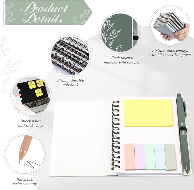 Tenceur 20 Set Mini Inspirational Notebook Back to School Motivational Pen Bulk Teacher Gift Small Pocket Journals Notepad Employee Appreciation Gift for Coworker Office (Classic Color)